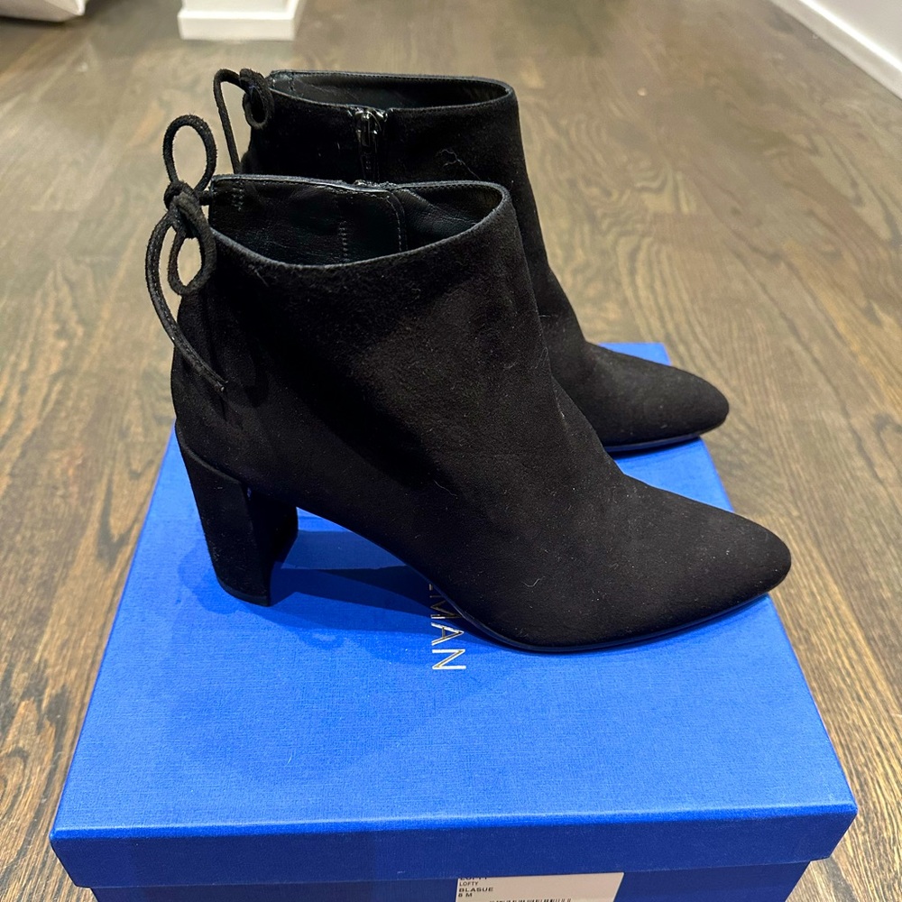 Stuart Weitzman Lofty Black Suede Heel Boot